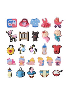 Excefore Baby Shoe Charms 26PCS Baby Boy Shoes Charm for Croc PVC Baby Girl Accessories Birthday Party Favors Supplies Decorations fit Clog Bracelets Gift  - Image 1
