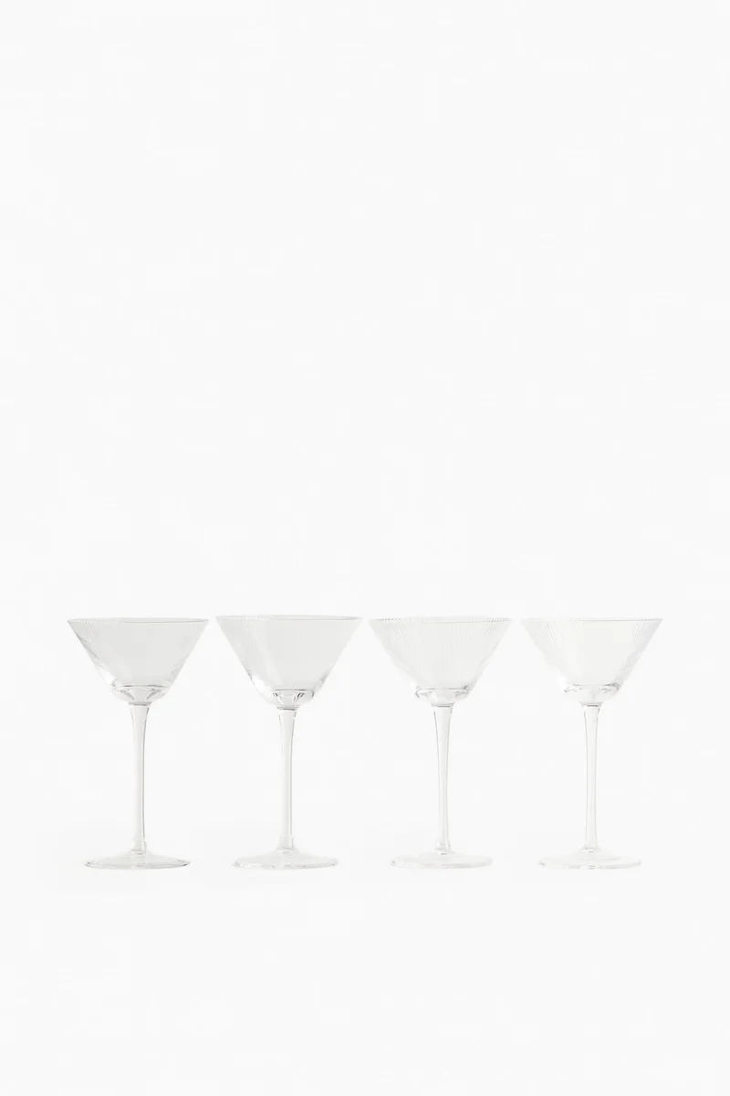 اتش اند ام 4-pack fluted cocktail glasses