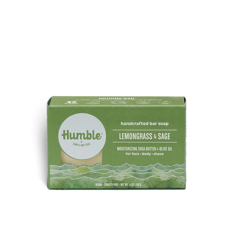 HUMBLE SIMPLE AND TRUE. Humble Brands Handcrafted Bar Soap Organic Cold Processed Soap Bars Moisturizing Face  Body Cleanser  Lemongrass  Sage