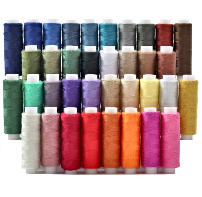 BlesSew Sewing Threads for Sewing Machine and Hand Stitching in Storage Gift Package  36 Assortment Colors on Spools of 150 Yards Each  Include Black and White