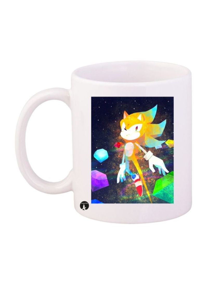 RKN Sonic Video Game Printed Mug White/Black/Yellow Standard Size