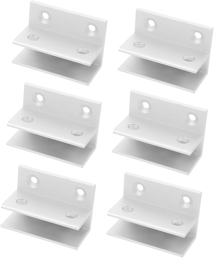 Jojofuny 4 Pack Aluminum Alloy Glass Clamp Bracket Holder For Shelves Easy Installation - Image 3
