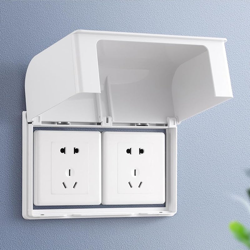 Thickened Sticky Type Double Gang Outlet Cover For Bathroom Kitchen Living Room - Image 5
