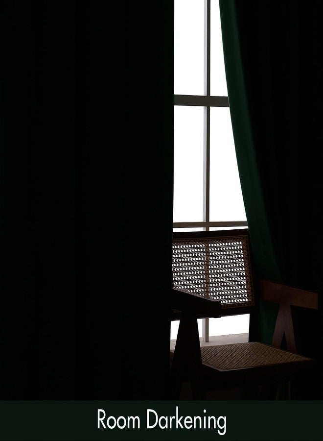 MIULEE Emerald Green Velvet Curtains Thermal Insulated Blackout Curtain Drapes for Bedroom Living Room Darkening 84 Inches Long Curtains Panels Rod Pocket Set of 2 - Image 4