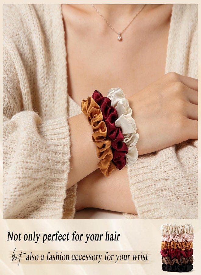 WantGor Satin Scrunchies for Women, Hair Ties Mulberry Satin Scrunchy - Image 4