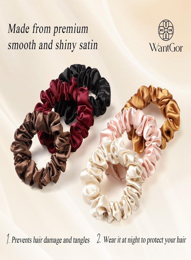 WantGor Satin Scrunchies for Women, Hair Ties Mulberry Satin Scrunchy - Image 3