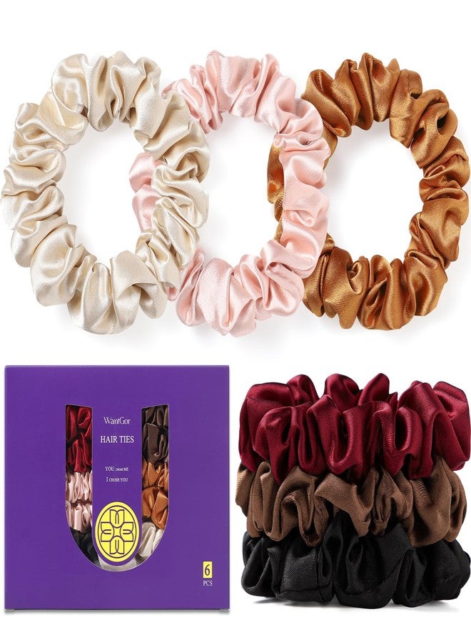 WantGor Satin Scrunchies for Women, Hair Ties Mulberry Satin Scrunchy - Image 1