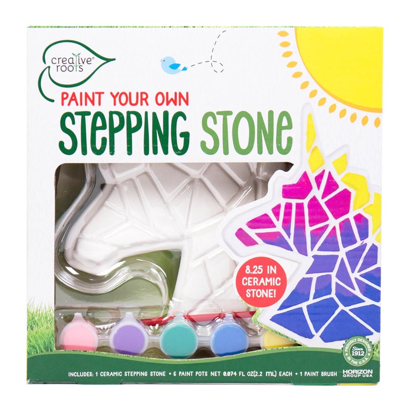 Creative Roots Mosaic Unicorn Stepping Stone Includes 7Inch Ceramic Stone 6 Vibrant Paints DIY Garden Stepping Stone Kit for Kids Ages 6 - Image 2