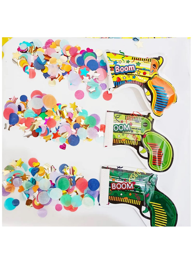 10 Pcs Auto-Inflate Party Confetti Popper Rolls& Pistol Confetti Popper Set for Birthday, Wedding, Graduation & Holiday Confetti Popper Set Party Supplies  - Image 2