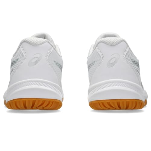 asics أحذية الكرة الطائرة النسائية ASICS Upcourt 6، 9، أبيض/فضي نقي - Image 5