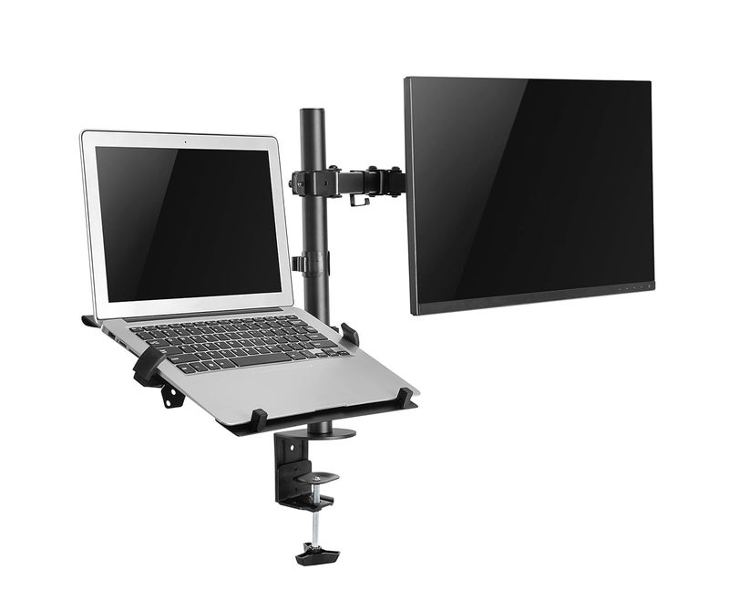 Gadget Wagon Dual Monitor Arm Stand Adjustable Mount Laptop Stand Desk Mount LDT12-C1M2KN - Image 1