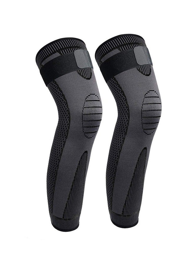 Leg Compression Sleeve Full Leg 2 Pack Long Knee Brace for Men Women Knee Support Protector for Running, Weightlifting, Workout and other Sport- 3Sizes - Image 1