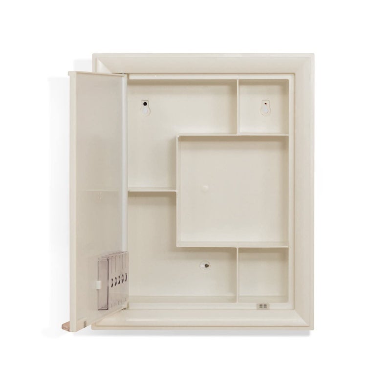 NILKAMAL Nilkamal GEMM Bathroom Cabinet with Mirror3Year WarrantyModern StylishSpaceSaving StorageWall Mounted Plastic Bathroom cabinet with 5 ShelvesBathroom Accessories Mirror CabinetDurableIvory  - Image 4