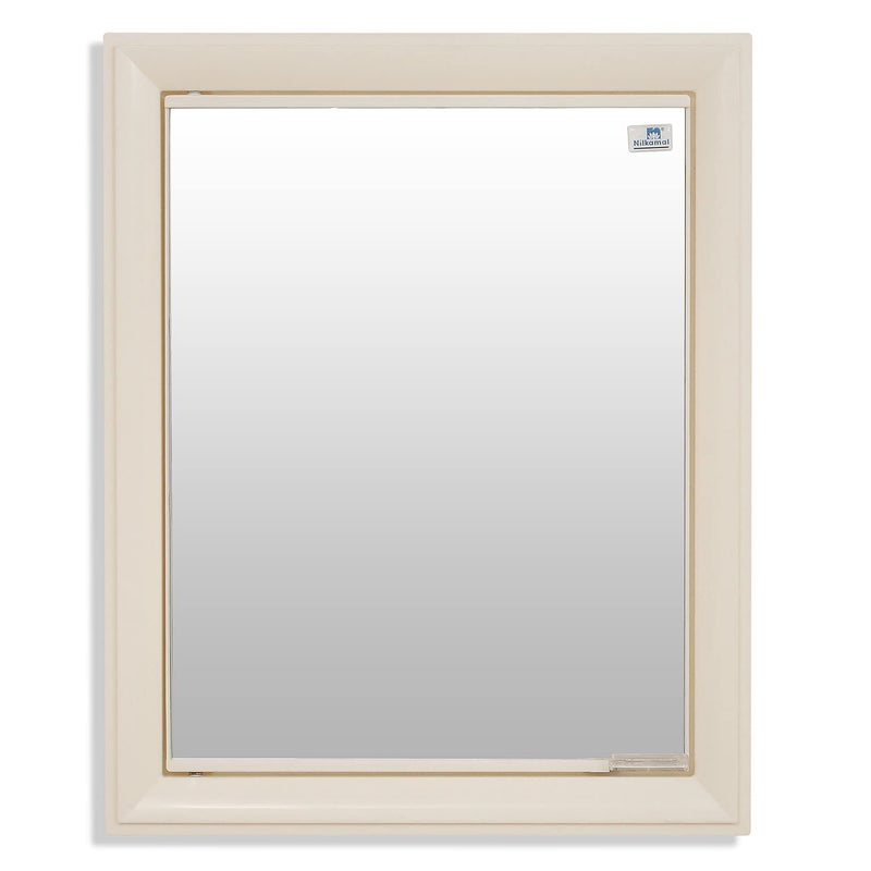 NILKAMAL Nilkamal GEMM Bathroom Cabinet with Mirror3Year WarrantyModern StylishSpaceSaving StorageWall Mounted Plastic Bathroom cabinet with 5 ShelvesBathroom Accessories Mirror CabinetDurableIvory  - Image 3