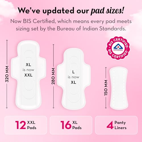 Plush Ultra-Thin Sanitary Napkins for Women 28 Pcs (Pack of 3)| B2G1 Supersaver Combo of 84 Pads | 48 XL, 36 XXL Rash-Free Pads & 12 Pantyliner | Resealable Packaging | No Toxic-Chemicals or Fragrance - Image 3