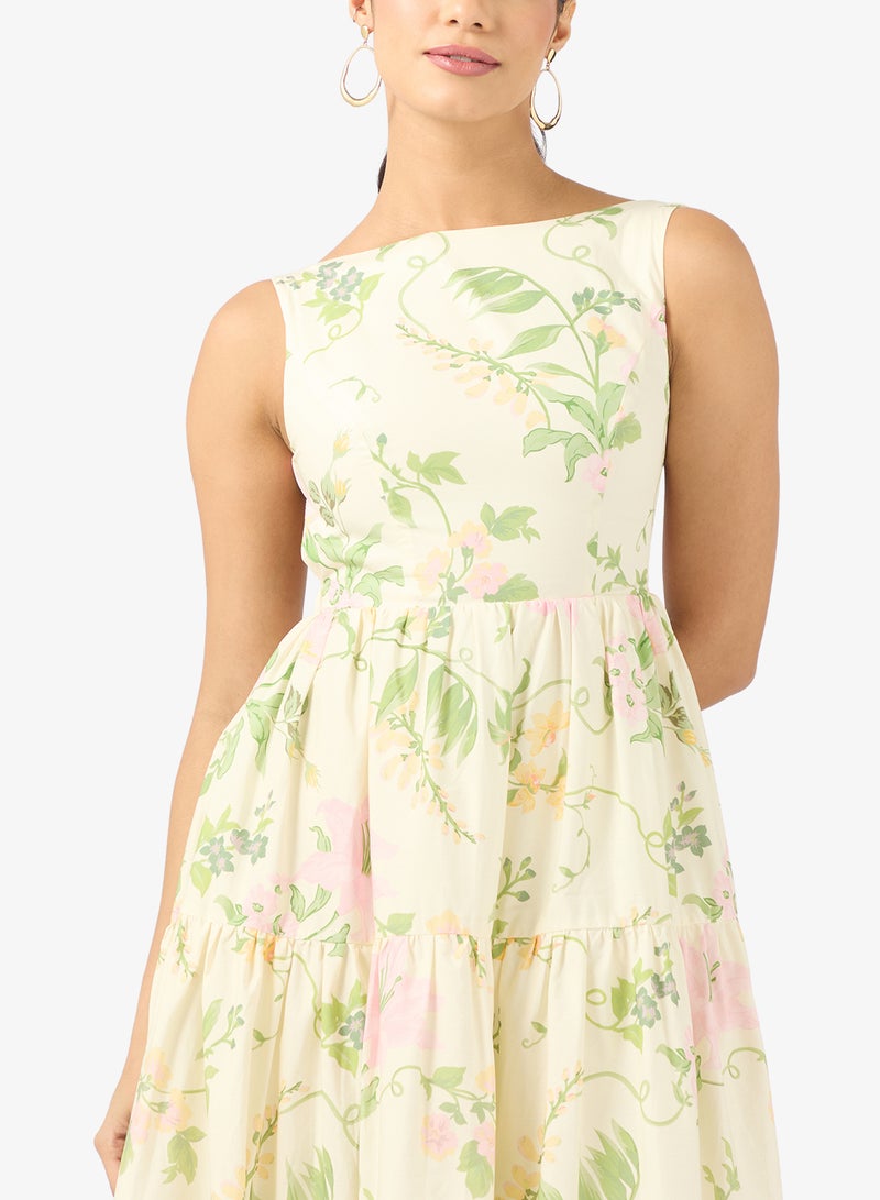 True Decadence Crew Neck Ruffle Maxi Dress - Image 3