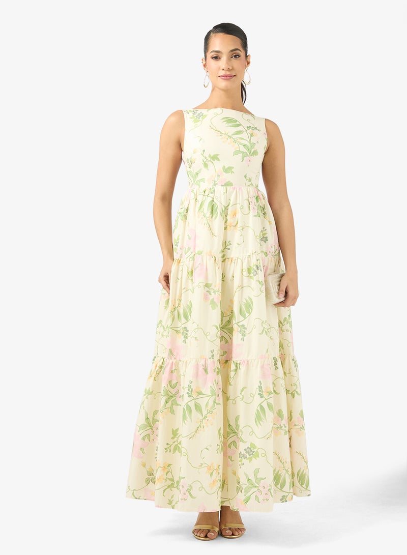 True Decadence Crew Neck Ruffle Maxi Dress - Image 4