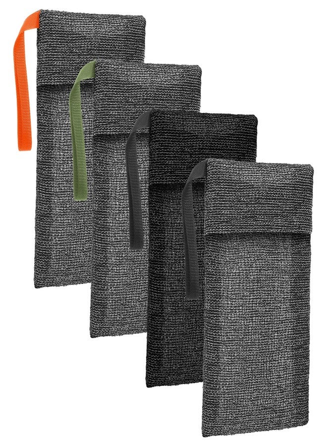 ElevateTech 4Pcs Soap Bags Bar Soap Pouch for Deep Exfoliating Saver Pouch Body Scrubber Shower Sponge Mesh Bar Soaps Foam Lather Pouches Use in Shower for Bath Travel Gift 7.48 × 4.72 in Gray Black - Image 1