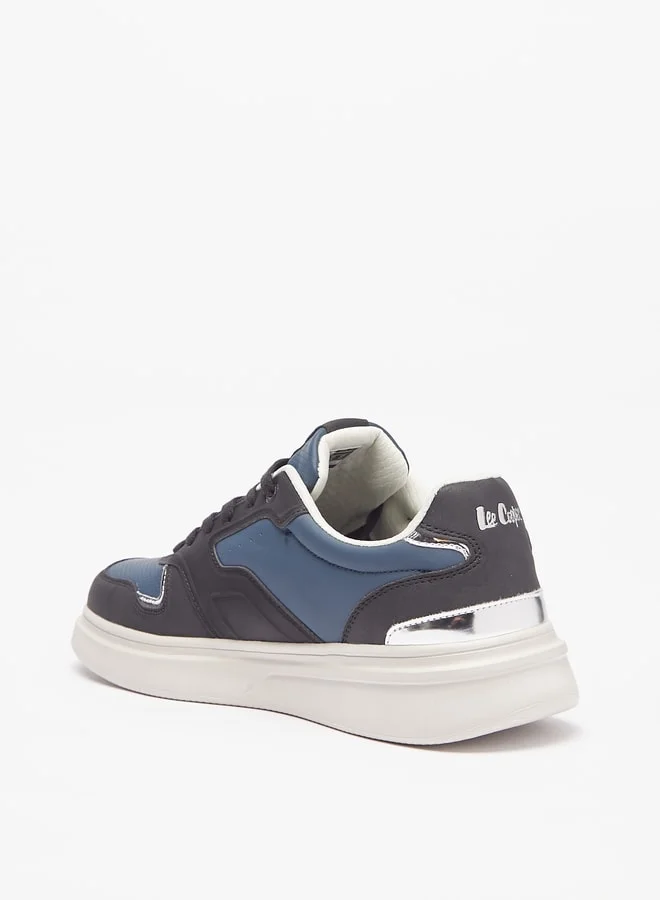 لي كوبر Mens Perforated Sneakers with Lace-Up Closure