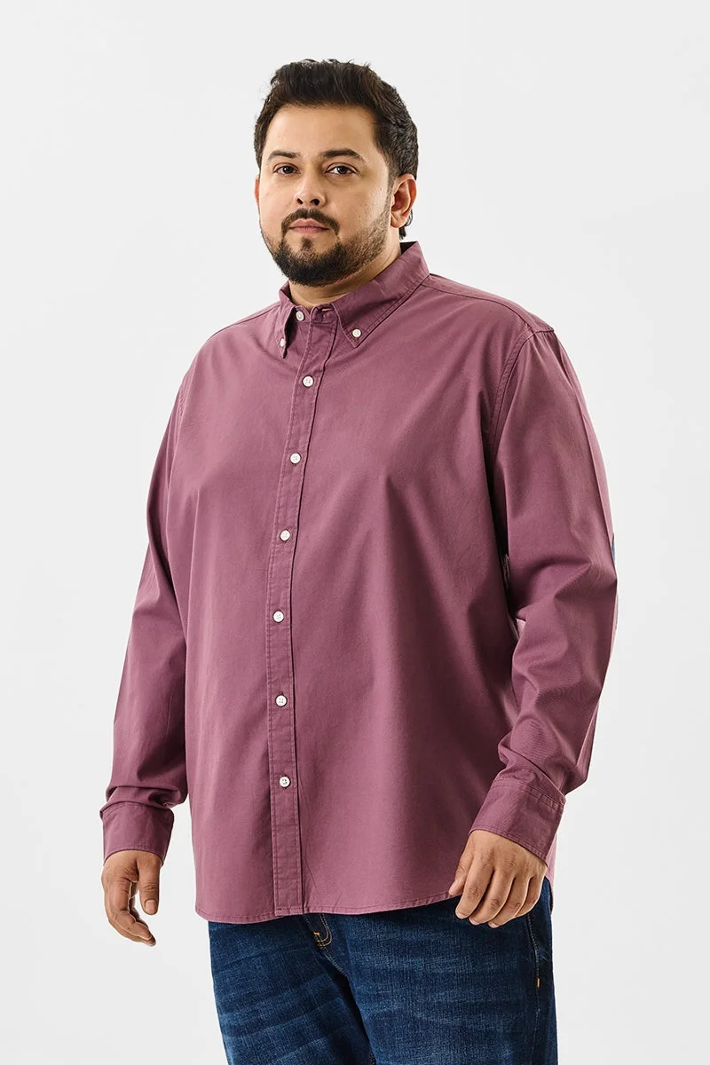 سنيتش قميص مقاس كبير بلون الخزامى مع رقعة عند الكوع