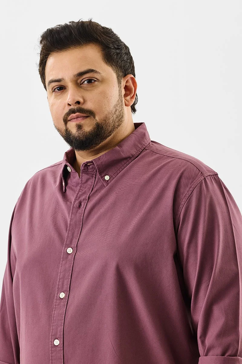 Snitch Mauve Mauve Elbow Patch Plus Size Shirt for Men | Best Price UAE