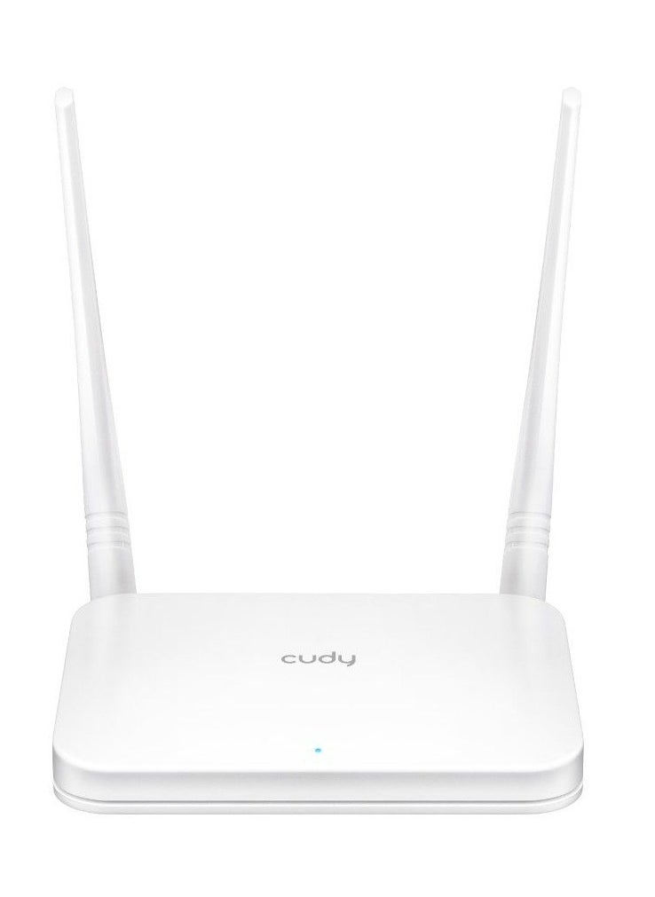 cudy - N300 Wi-Fi Router, Chipset MediaTek, 802.11b/g/n,300Mbps at 2.4GHz, 4 × 10/100Mbps Ports, 2 × 5dBi  fixed antennas, WiFi router/AP/ Repeater/WISP Mode, Guest network, WPS, DDNS, VPN Client, IPv6, Cudy  APP - Image 1