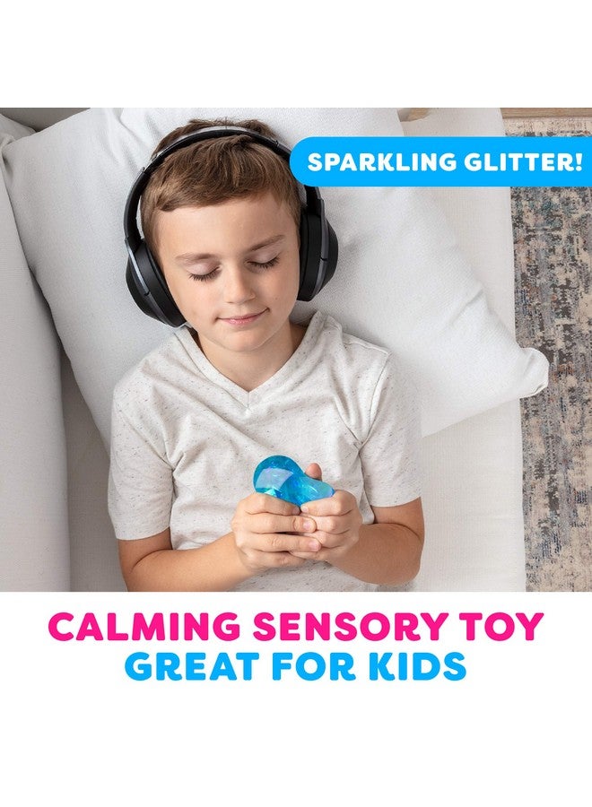 Power Your Fun Arggh Glitter Mini Stress Balls for Adults and Kids - 3pk Squishy Stress Ball Fidget Toys, Sensory Toys and Stress Relief Mini Squishy Toys Squeeze Ball Toy (Yellow, Pink, Blue) - Image 5