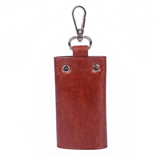INSTABUYZ Leather Key Pouch Keychain for Men & Women – Key Holder Wallet with Key Ring | Compact Key Organizer Case for Car Keys, House Keys & Coins | Small Leather Key Wallet Pouch (Brown) - Image 4