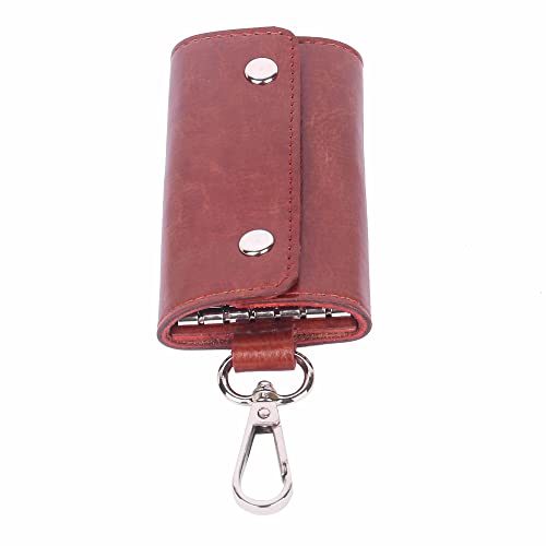 INSTABUYZ Leather Key Pouch Keychain for Men & Women – Key Holder Wallet with Key Ring | Compact Key Organizer Case for Car Keys, House Keys & Coins | Small Leather Key Wallet Pouch (Brown) - Image 3
