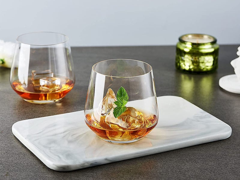 BRUSHFINCH Whiskey Glass 370ML Rocks Glasses Premium Hand Blown Old Fashioned Glass Crystal Drinking Glassware for Brandy Scotch Bourbon Cognac Rum Gin Water Set of 6 Clear - Image 5