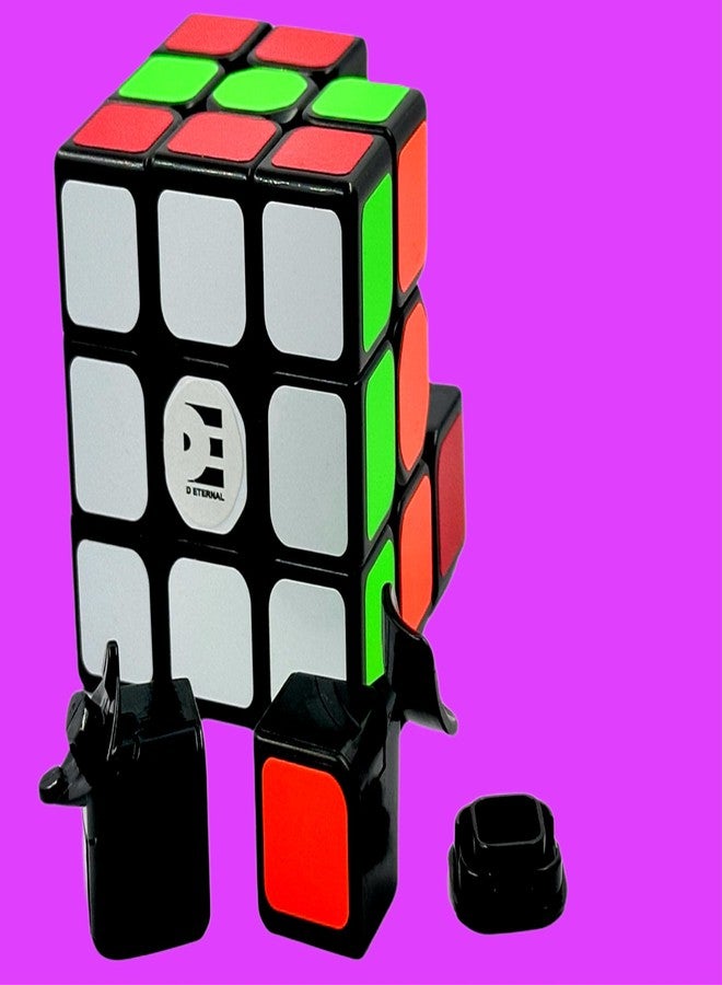 D ETERNAL 3x3 Speed Cube for Beginner & Professional Speedcube for Kids & Adults with Cubes Stand and Protecting Pouch Bag Combo Set (3x3+Stand+Bag) (Cube with Stand & Bag) - Image 3