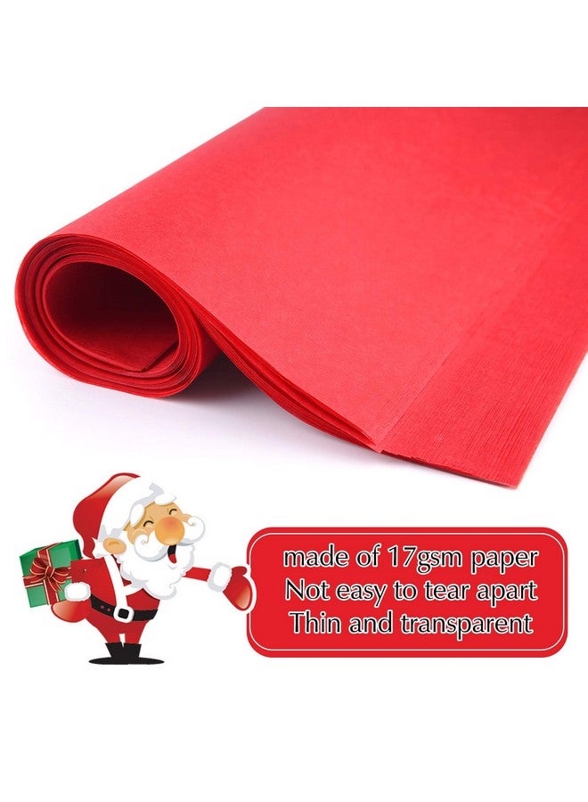 MIAHART 60 Sheets Christmas Tissue Paper 50 * 35cm Christmas Wrapping Paper for DIY and Craft Gift Bags Decorations (Red) - Image 3