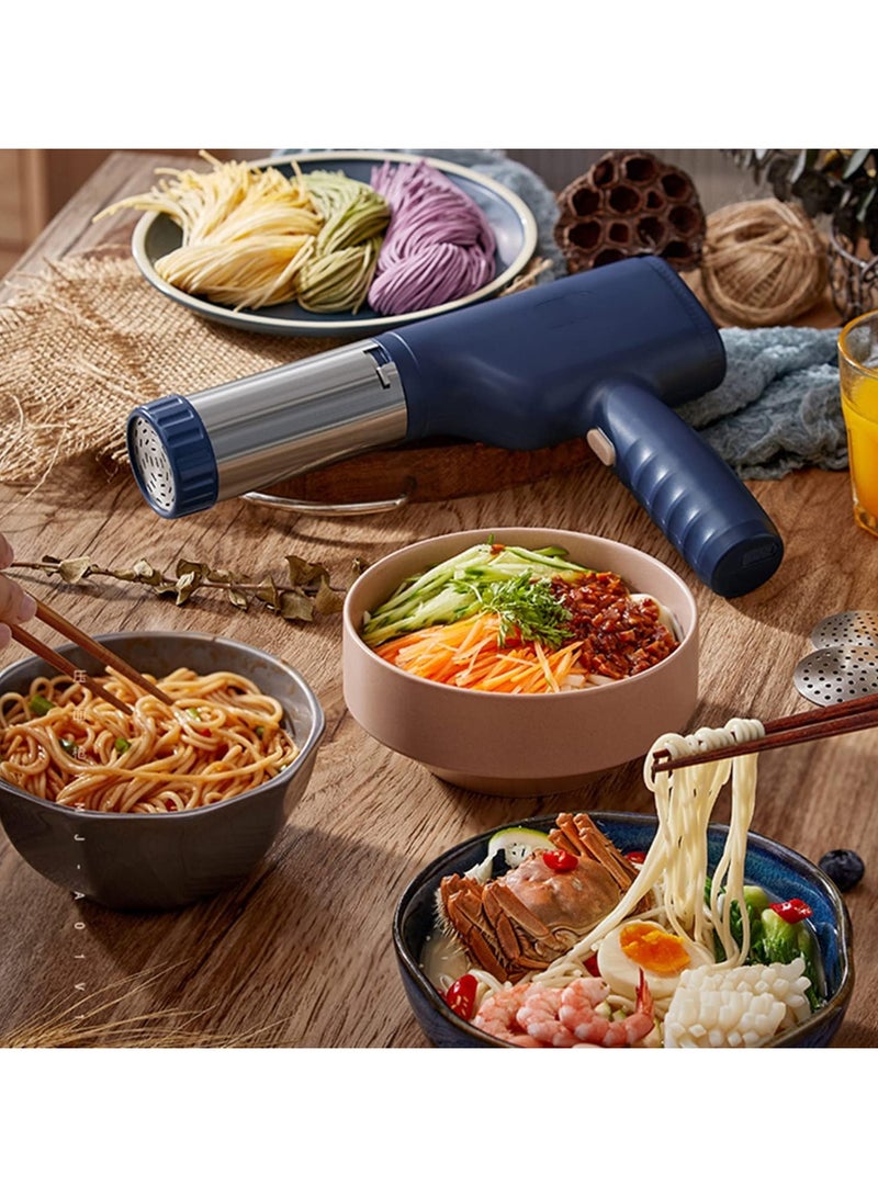 Electric Pasta Maker, Electric Noodle Maker, High Efficiency Handheld Press Pasta Machine with 6 Moulds, Premium Materials, Portable Automatic Pasta Maker Machine for Home Use (Blue)  - Image 3