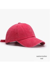 Generic Vintage Washed Baseball Cap Unisex Adjustable Watermelon red 