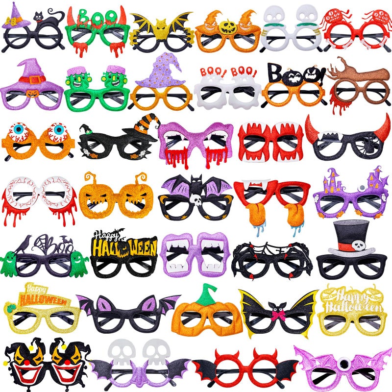 Max Fun 36Pcs Halloween Glasses Glitter Halloween Party Glasses Halloween Party Favors Eyeglasses for Kids and Adults Halloween Party Decorations - Image 2
