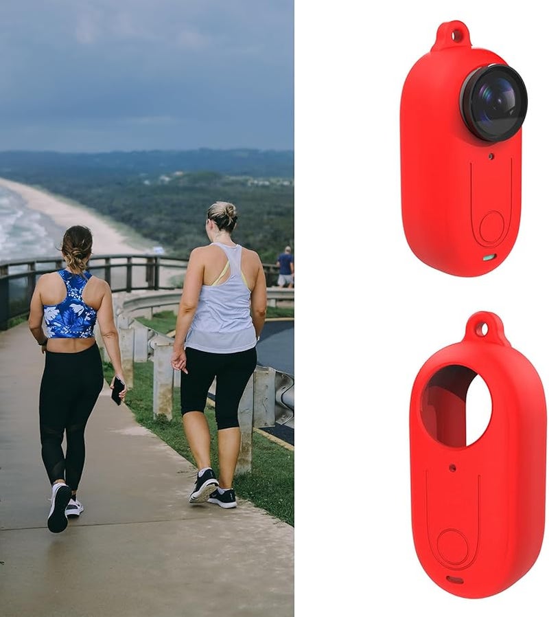 Red Soft Silicone Protective Cover Case For Insta360 GO 3 Action Camera - Image 2