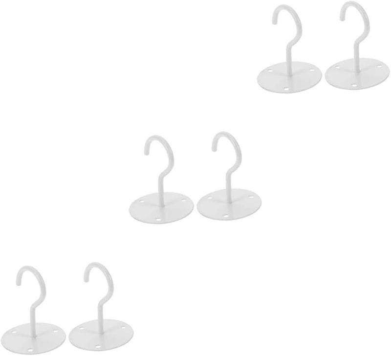 خطافات سقف معدنية ثقيلة 6 قطع لتعليق النباتات، أجراس الرياح، الفوانيس سهلة التركيب - Image 1