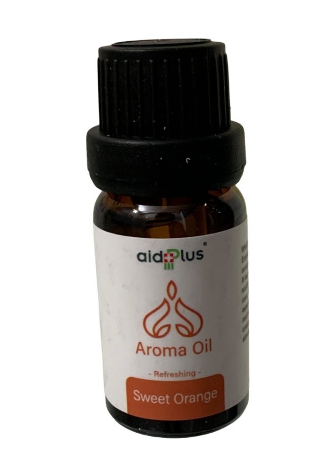 AID PLUS Sweet Orange Aroma Oil 10 Ml - 100% Pure & Natural Essential Oil For Uplifting Mood, Relaxation & Aromatherapy