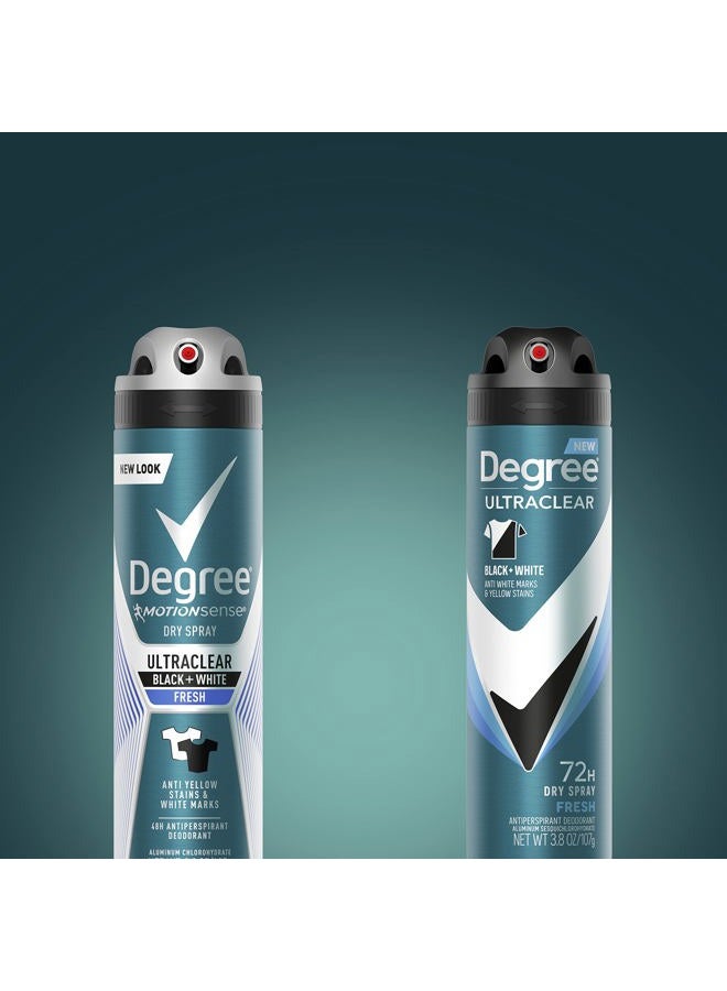 Degree Men Antiperspirant Spray Black + White 3 Count Protects from Deodorant Stains Instantly Dry Spray Deodorant 3.8 oz - Image 3