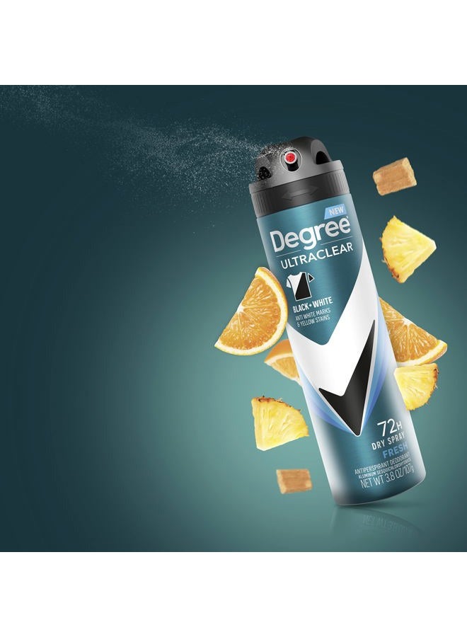 Degree Men Antiperspirant Spray Black + White 3 Count Protects from Deodorant Stains Instantly Dry Spray Deodorant 3.8 oz - Image 5