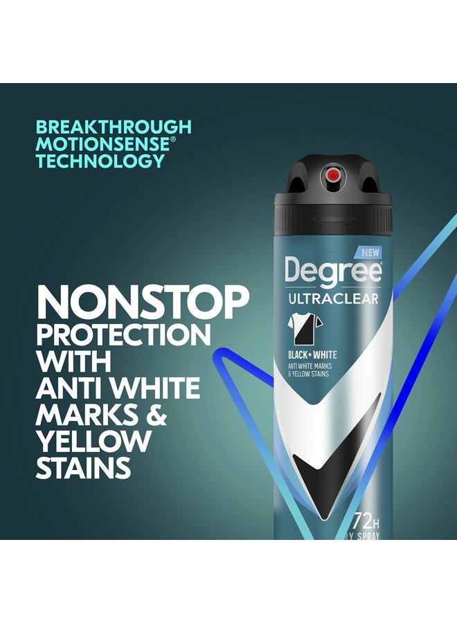 Degree Men Antiperspirant Spray Black + White 3 Count Protects from Deodorant Stains Instantly Dry Spray Deodorant 3.8 oz - Image 4
