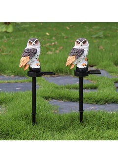 Y&D 2 Pieces Owl Shaped Solar LED Lights Effect Garden Light Auto On OR Off Dust To Dawn Outdoor Waterproof Landscape Decoration Solar Powered Security Torch Light  - Image 1