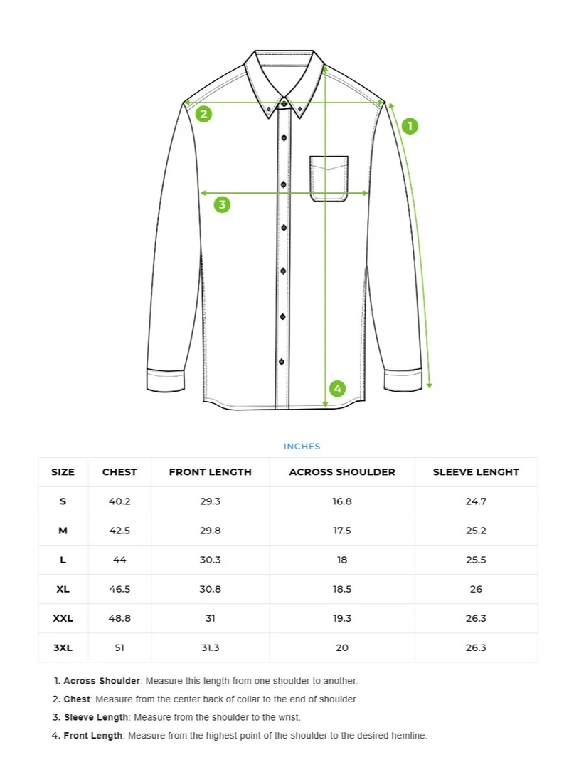 THE BEAR HOUSE Cotton Shirt for Men | Slim Fit, Long Sleeve, Casual or Formal Button-Down | Soft, Breathable Fabric for Work, Everyday, & All-Season Wear in Stylish