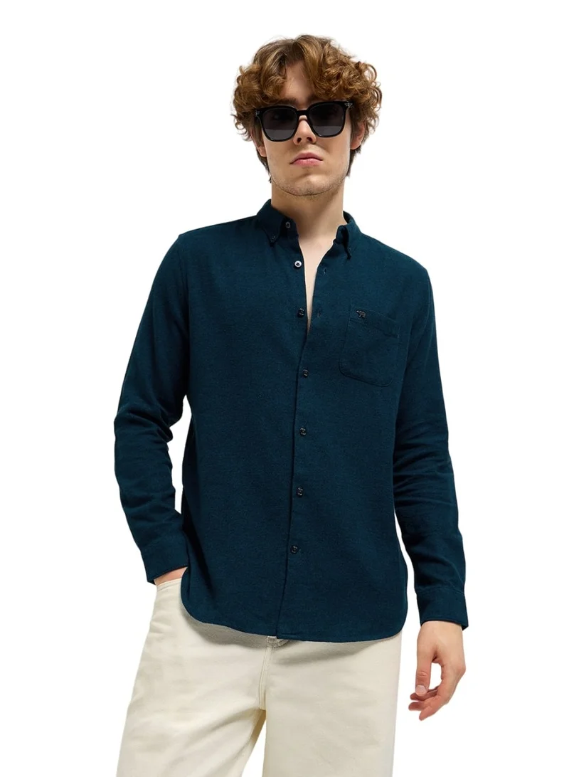 THE BEAR HOUSE Cotton Shirt for Men | Slim Fit, Long Sleeve, Casual or Formal Button-Down | Soft, Breathable Fabric for Work, Everyday, & All-Season Wear in Stylish
