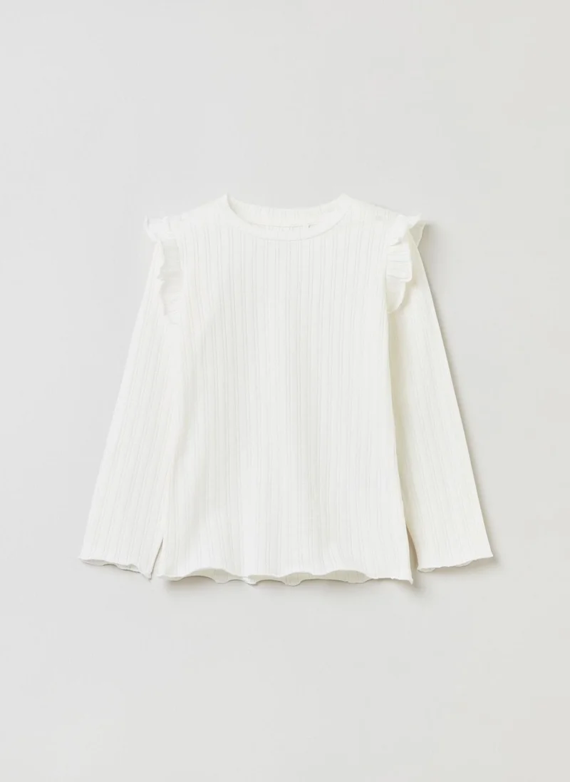 او في اس Ovs Long-Sleeved T-Shirt With Frills