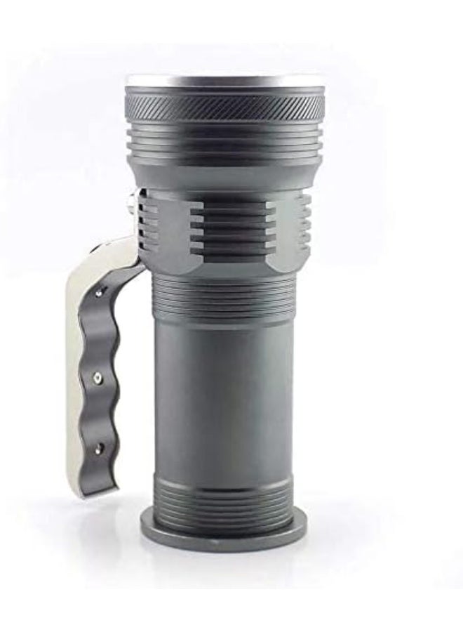 LED Rechargeable Waterproof Flashlight Torch – Super Bright 800 Lumens Handheld Searchlight with Zoom Focus, 2 Modes, 18650 Battery, Portable Outdoor Camping Emergency Light Grey - Image 3
