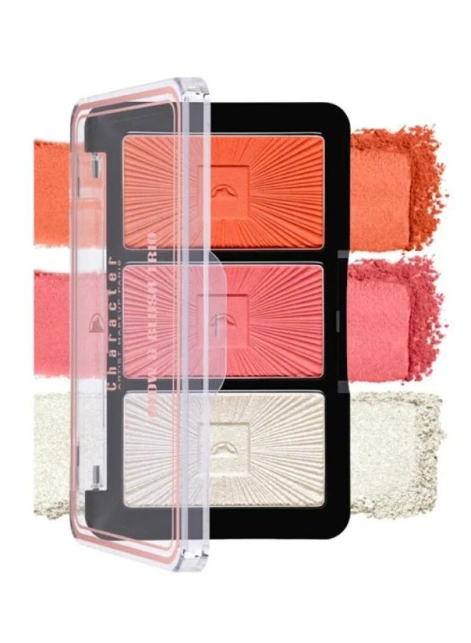 Character Glow & Blush Trio Highlighter And Blush Palette Travel Friendly (CGT002) - Image 2