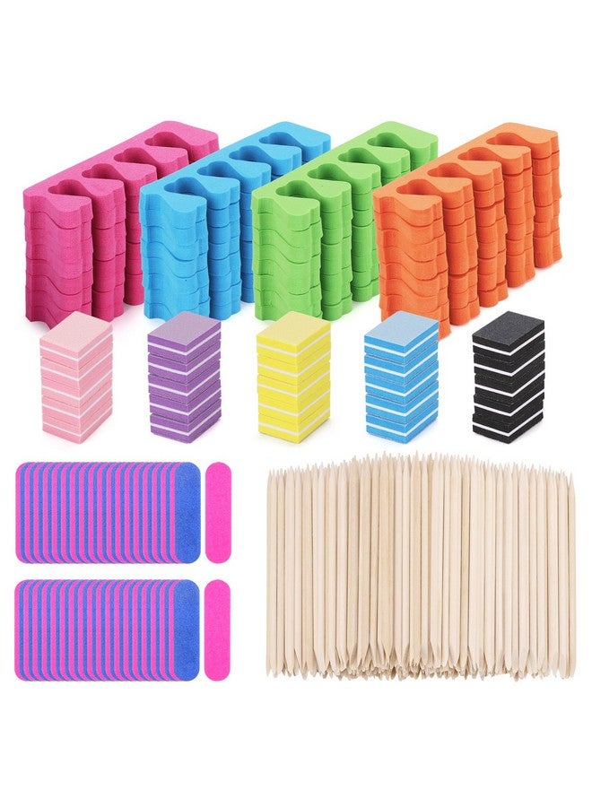 تيك بيوتي مجموعة فواصل أصابع القدم من 273 قطعة - أدوات حفلات سبا الأظافر، مبرد أظافر صغير، كتلة تلميع، أعواد أظافر برتقالية، أدوات باديكير خشبية، أدوات دفع بشرة الأظافر - Image 1