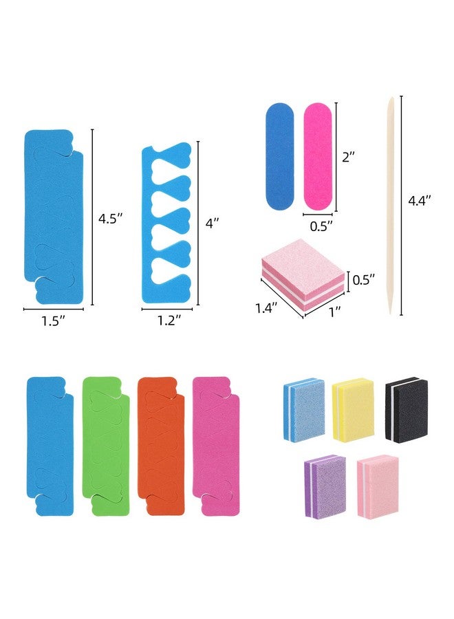 تيك بيوتي مجموعة فواصل أصابع القدم من 273 قطعة - أدوات حفلات سبا الأظافر، مبرد أظافر صغير، كتلة تلميع، أعواد أظافر برتقالية، أدوات باديكير خشبية، أدوات دفع بشرة الأظافر - Image 2