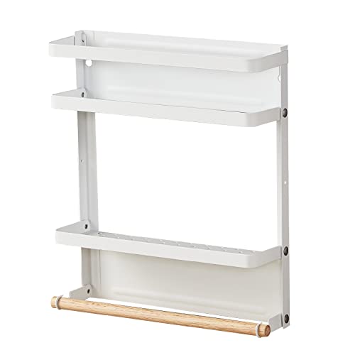Hoopoton Magnetic Spice Rack Organizer Single Tier Refrigerator Spice Storage Shelf, Easy to Install The Side of The Refrigerator Can Hold spices, Jar of Olive Oil (White L) - Image 1